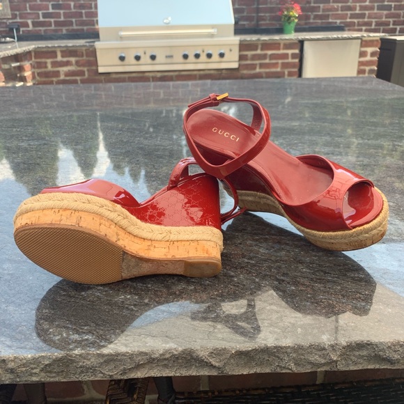 Gucci red wedges with corked bottom - Picture 4 of 6
